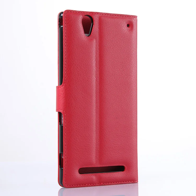 Красный T2 модный кошелек из искусственной кожи чехол для sony Xperia T2 Ultra/Dual D5322 XM50h Магнитный чехол Fundas Держатель подставка чехол для телефона - Цвет: Красный