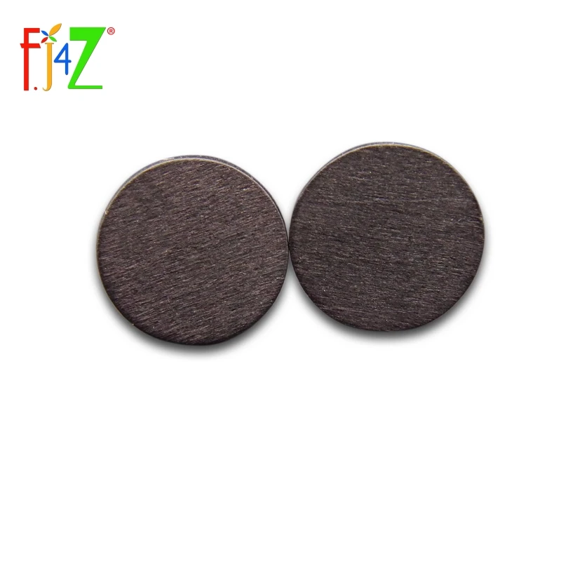 Серьги гвоздики деревянные женские модные дизайнерские черные прямоугольные