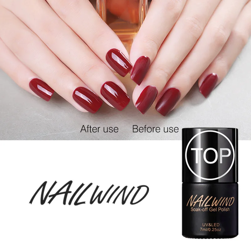 NAILWIND 2 шт. базовое пальто и верхнее покрытие гель лак для ногтей Блестящий