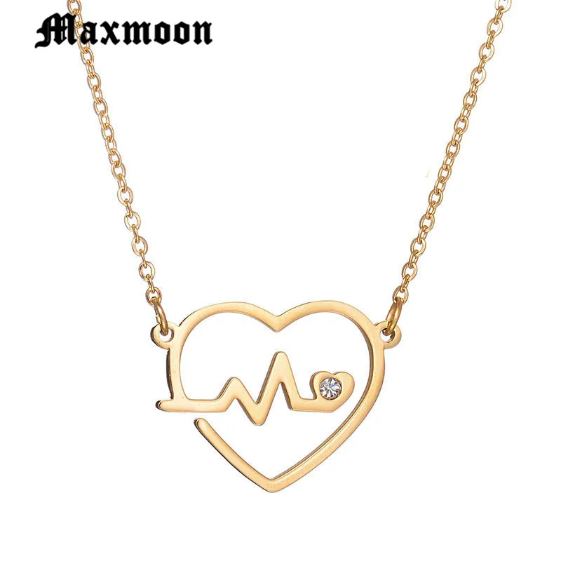 Maxmoon женское ожерелье с подвеской в виде сердца Женская цепочка из нержавеющей