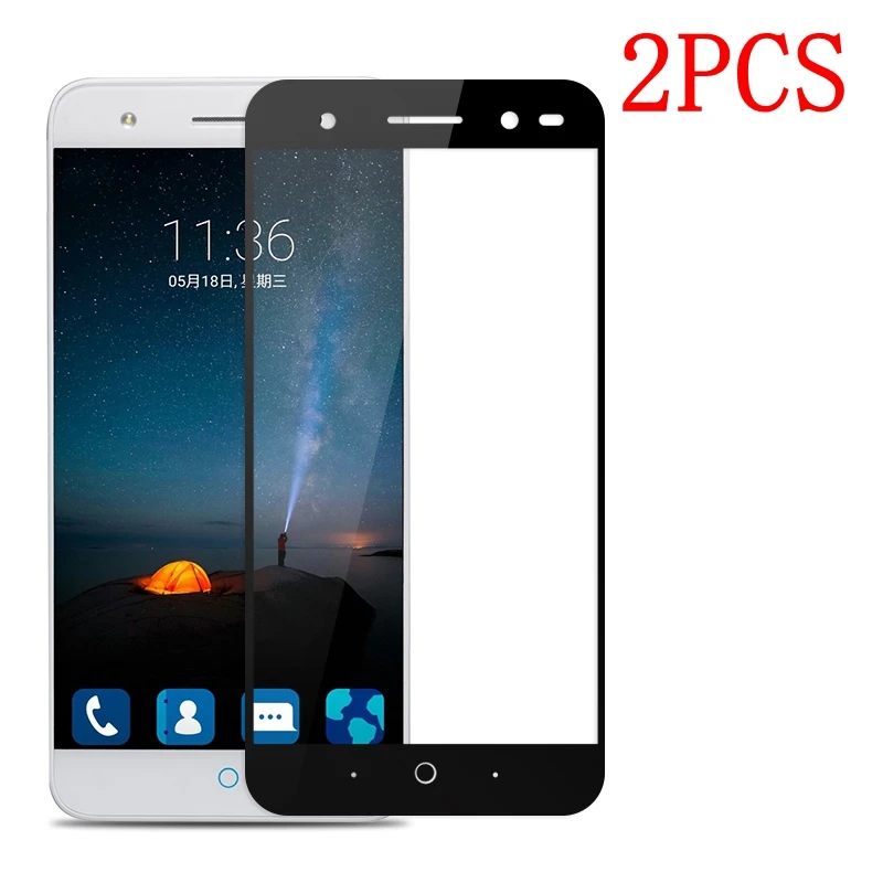 Закаленное стекло с полным покрытием для ZTE Blade V7 Lite 2 шт. защитная пленка V7Lite