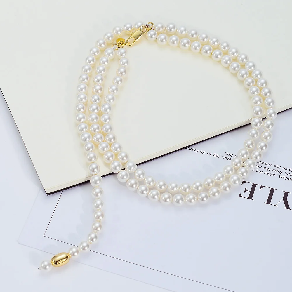 Qggle золото Высокое качество сплава с искусственным жемчугом Цепи для Новинки