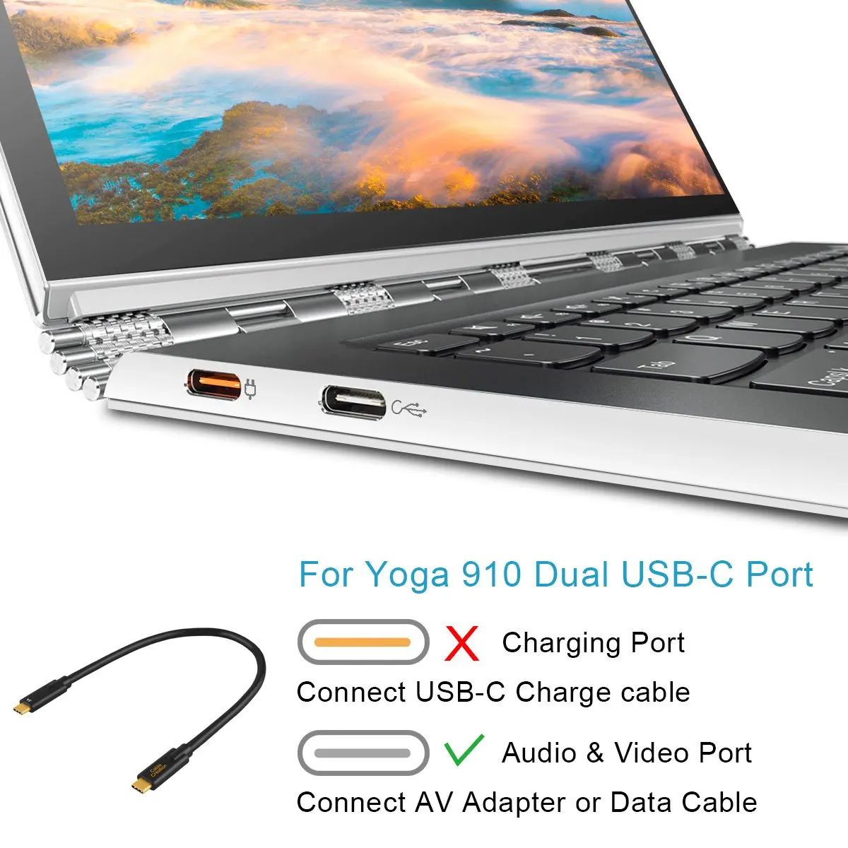 Кабель USB C Gen 2 (100 Вт/5А) JORINDO 3 1 SuperSpeed 10 Гбит/с Type зарядный шнур совместимый с MacBook