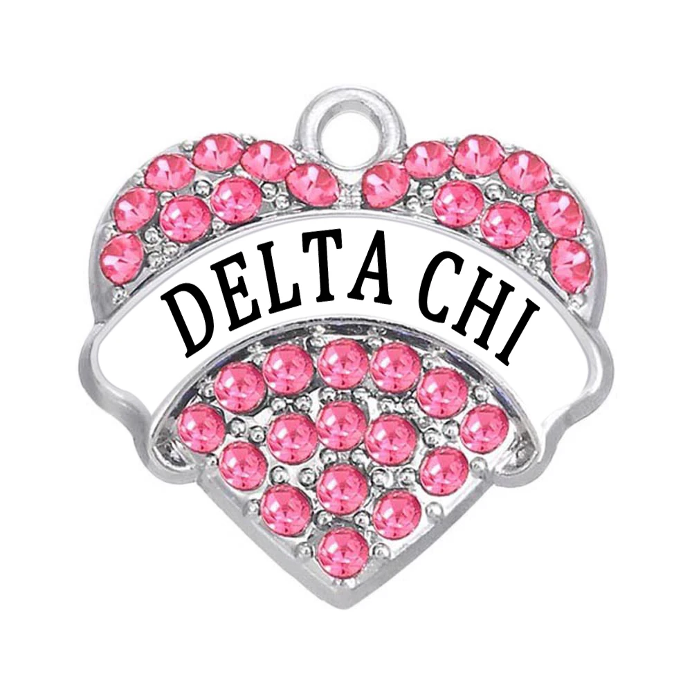 Посеребренные Подвески Стразы Delta Chi из цинкового сплава подвески в виде букв
