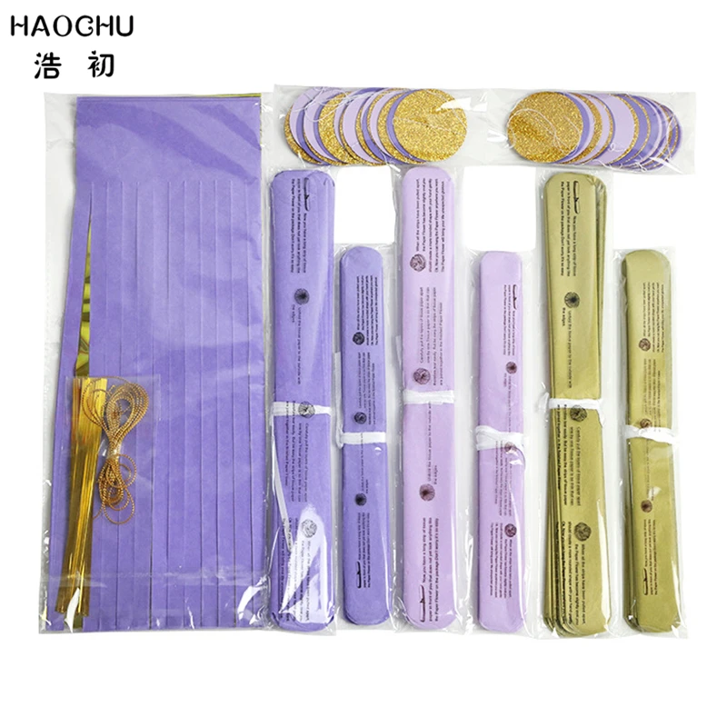 HAOCHU 20 шт./компл. 10 '཈'' фиолетовая Золотая Бумажная гирлянда с кисточками