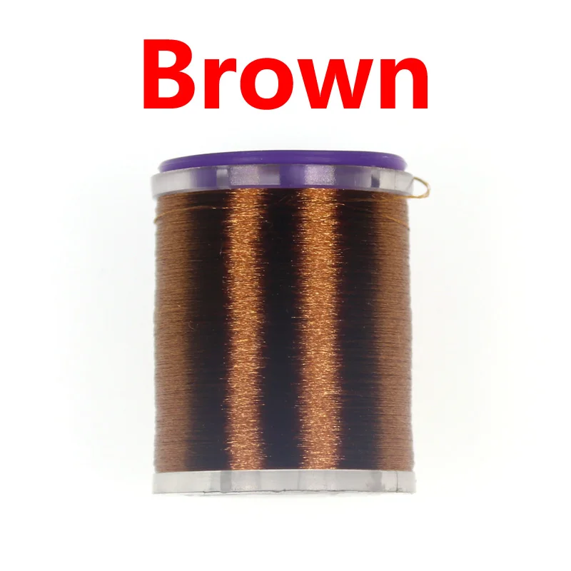 Brown Wifreo 75D тонкая высокая Растяжимая нить для завязывания мушек со стандартной двухфланцевая катушка Вощеная завязывающая нить для Nymph сухих влажных мух - Цвет: Brown