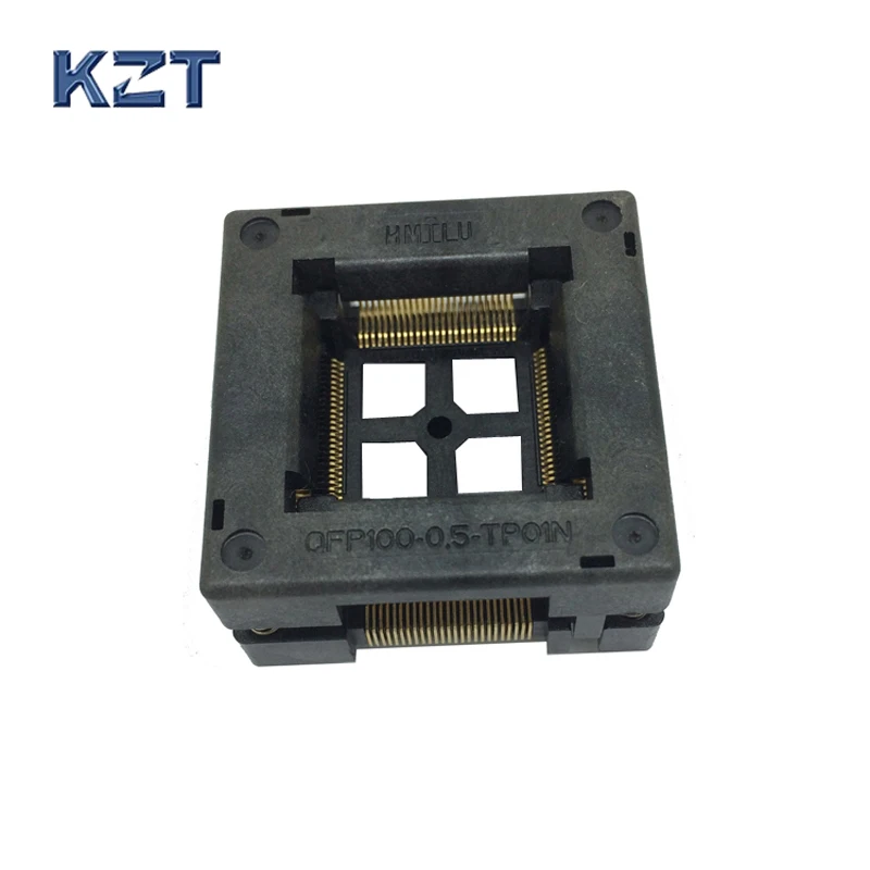 TQFP100 FQFP100 LQFP100 гореть в гнездо OTQ-100-0.5-09 Pin шаг 0,5 мм IC Размер корпуса 14x14 мм Открытый Топ тестовый адаптер