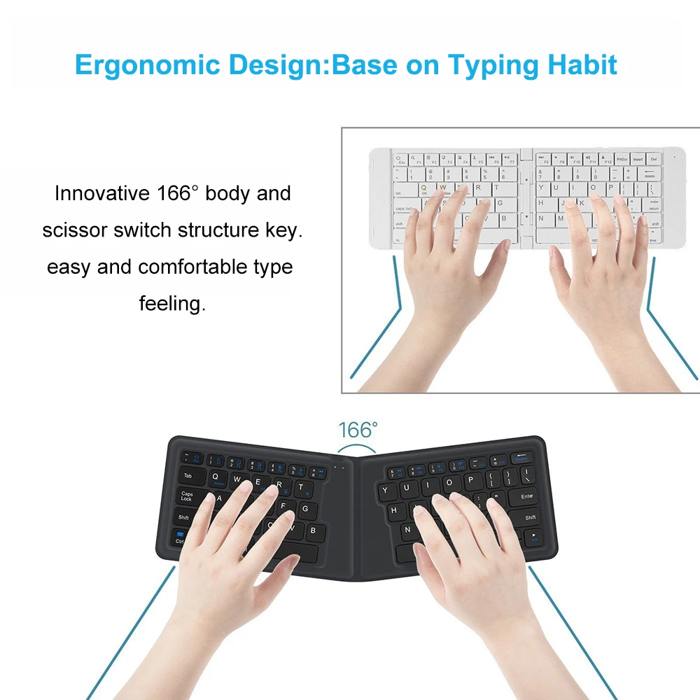 [AVATTO] Портативная Беспроводная складная клавиатура из мягкой кожи с Bluetooth для