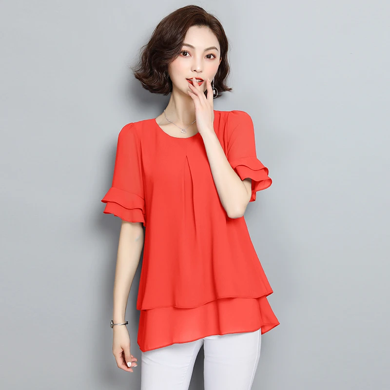 5XL размера плюс blusas de verano mujer блузки moda 2021 сорочка femme женская блузка шифоновая 4853 50