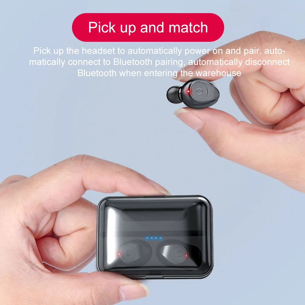 TWS наушники Bluetooth 5 0 бинауральные IPX7 водонепроницаемые 5D стерео бас Спортивные