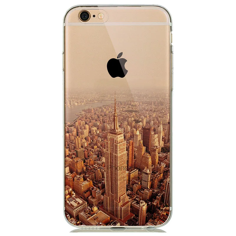 Пейзаж Нью-Йорк Effiel башня Париж закат чехол для iPhone 7 8 Plus 6 6s 5S SE coque Лондон Биг Бен чехол Империя строение