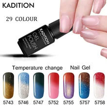 KADITION 7 мл Температура изменение Цвет УФ гель Лаки Soak Off ногтей лак