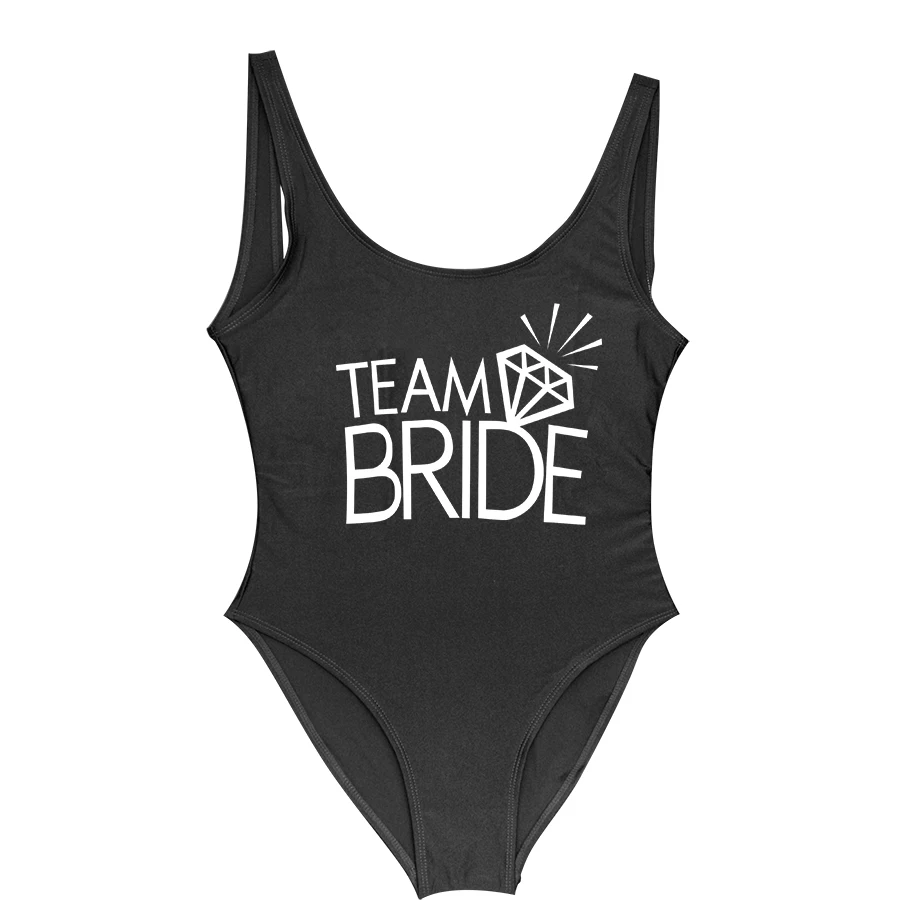 

Team BRIDE Swimsuits Diamond Pattern One Piece Swimsuit Women Swimwear Sexy Wedding Bachelor Party Bathing Suit S-3XL