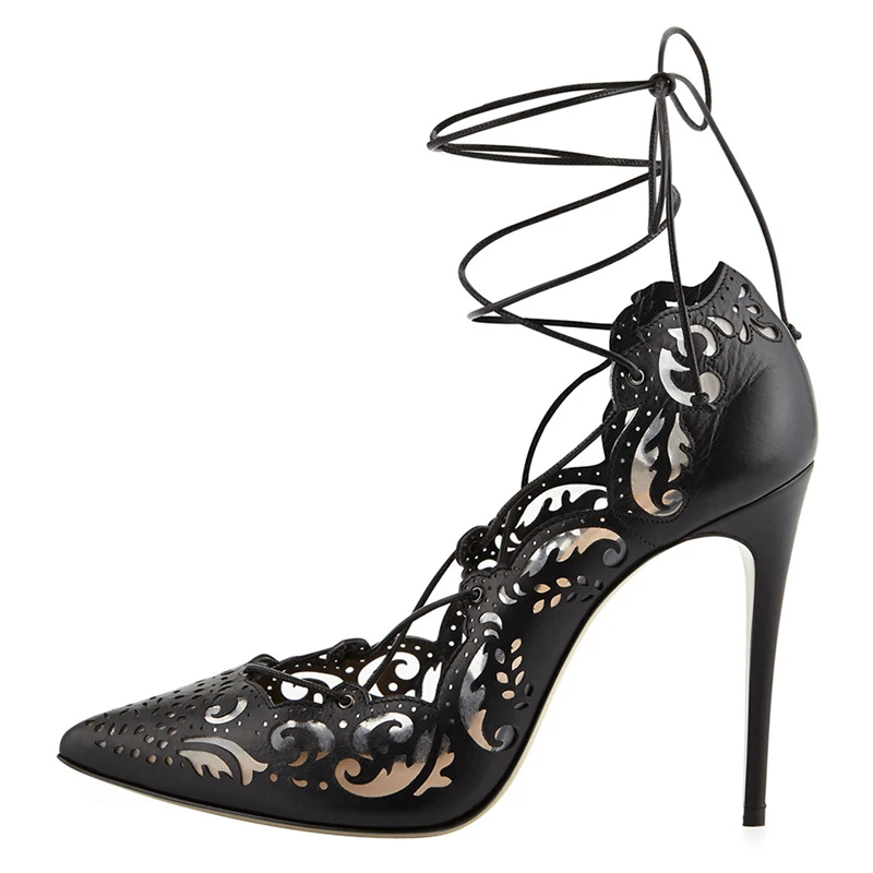 12CM Heel Height Лидер продаж; Новинка сезон: весна–лето обувь с ремешком на щиколотке Для женщин Туфли-лодочки на высоких каблуках Элегантная открытые, на высоком каблуке пикантные туфли на высоком тонком каблуке с острым носком C007A - Цвет: 12CM Heel Height