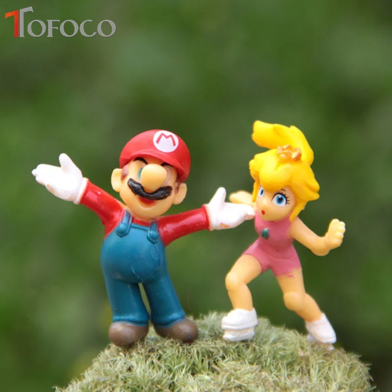 TOFOCO 8 шт./компл. 3 4 см милые аниме Super Mario Bros Мини Фигурки Марио и Луиджи Koopa