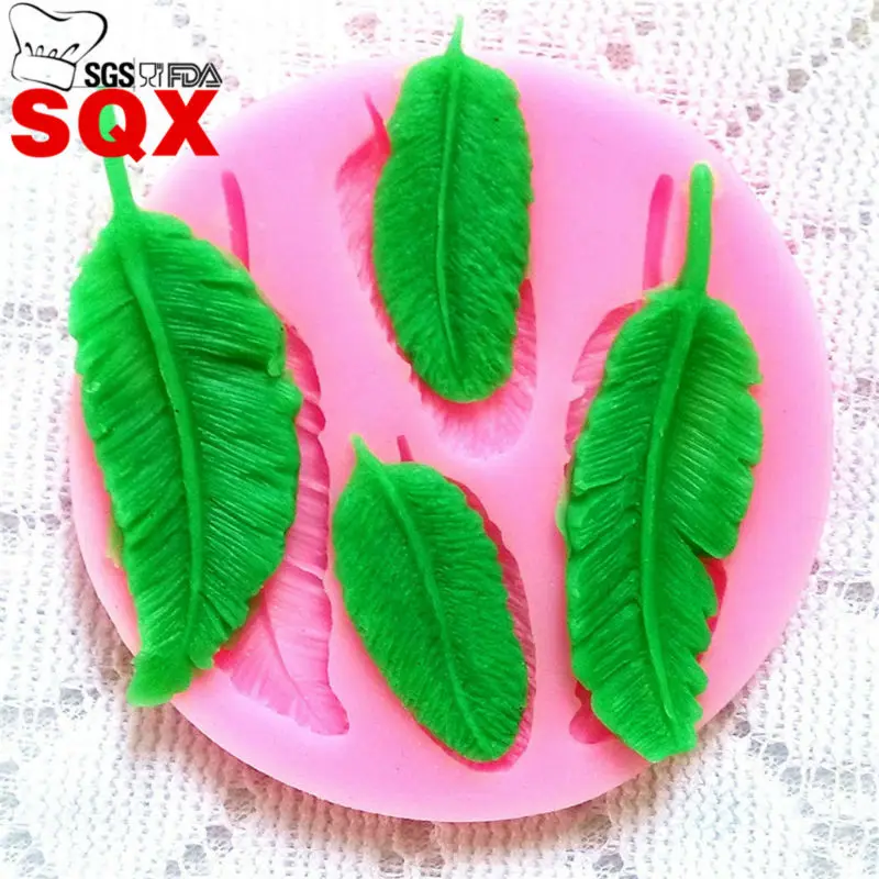 3D fall Feathers Fondant Cake Decorating Tools silicone soap mold Silicone Mold kitchen accessories SQ1437 | Дом и сад