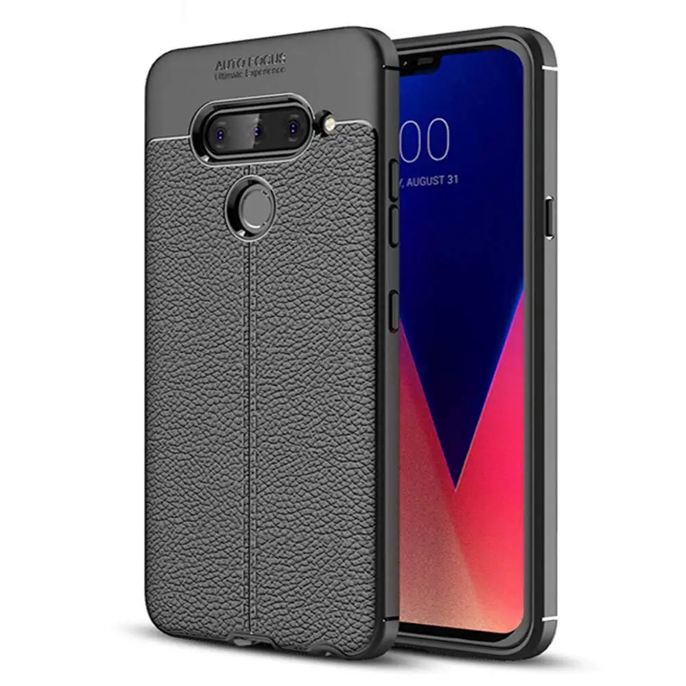 Для LG V30 чехол V35 кожаный силиконовый для телефона V40 V50 G7 G8 ThinQ прочный бампер