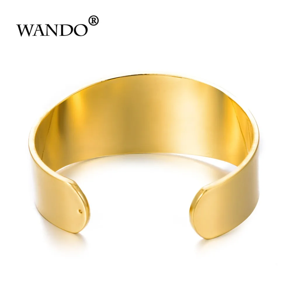 WANDO, новинка, ширина 3 см, Дубай, Африка, золотой цвет, модный короткий металлический блестящий браслет, Летний стиль, шарм, Открытый браслет, подарок wb110