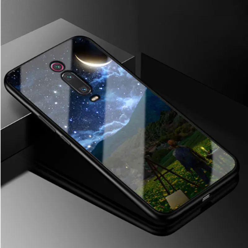 Чехол для Xiaomi mi 9 T Pro, жесткий чехол из закаленного стекла для Xiaomi mi 9 T, мягкий бампер из ТПУ для mi 9 T 9 T Pro mi 9TPro Coque - Цвет: 1