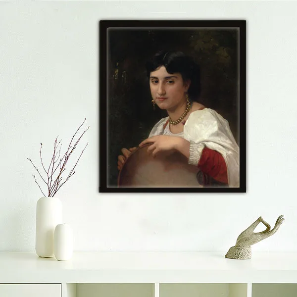 

Handmade Oil painting reproduction L'Italienne au tambourin aka Italian Woman with Tambourine by William Bouguereau