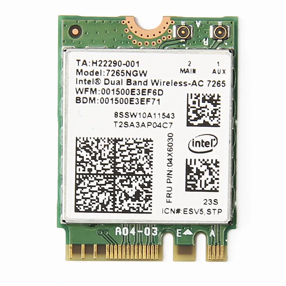 Беспроводная карта адаптера для Intel 7265NGW ac WIFI BlueTooth 802.11ac 2x2 NGFF Wifi BT 4 0 FRU:04X6030 00jt464lenovo
