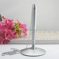 silvery Креативная Металлическая Цилиндрическая ручка настольная деловая модная цепочка настольная ручка офисные банковские принадлежности - Цвет: silvery