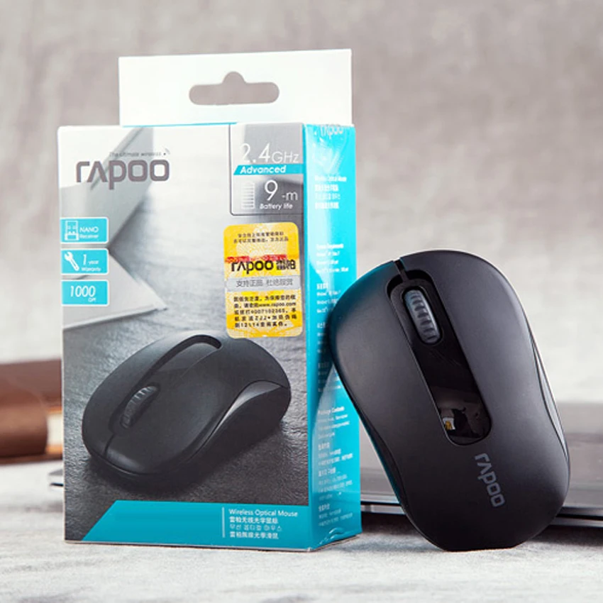 Rapoo эргономичный 3D Mini USB оптическая беспроводная мышь с нано приемник 1000