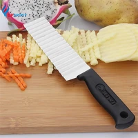 upspirit stainless steel wavy french fry cutter potato fries cutting grater fruit vegetable slicer crinkle chopper kitchen tools