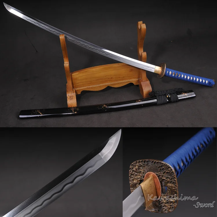 online Samurai Sword Handmade Katana High Carbon Steel Heat Tempered Full Tang Lacquer Scabbard Brass Tsuba