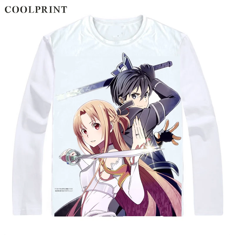 Рубашка с длинным рукавом косплей-рубашка рисунком Sword Art Online футболки САО Аниме