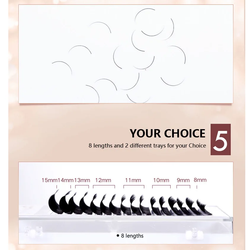 8pcs / lot False Natural Ellipse eyelashes Matte Individual Eyelash Extension Mink Flat Lashes Extensions Split-tips 16 lines |