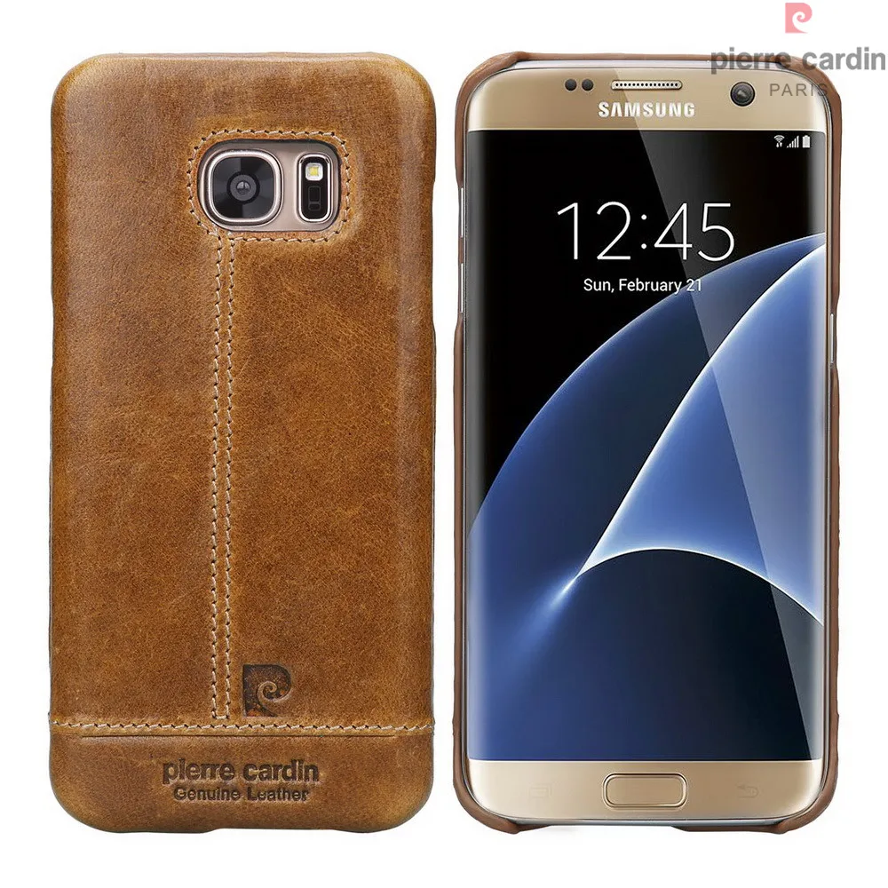 Чехол Pierre Cardin для samsung Galaxy S7/S6/S6 edge/S6 Edge Plus, Прошитый, из натуральной кожи, тонкий, жесткий, задняя крышка, чехол для телефона s