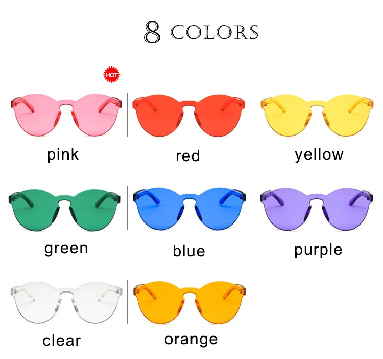

2020 New Trend Ladies Sunglasses Transparent Frameless Sunglasses Fashion Personality Sunglasses UV400