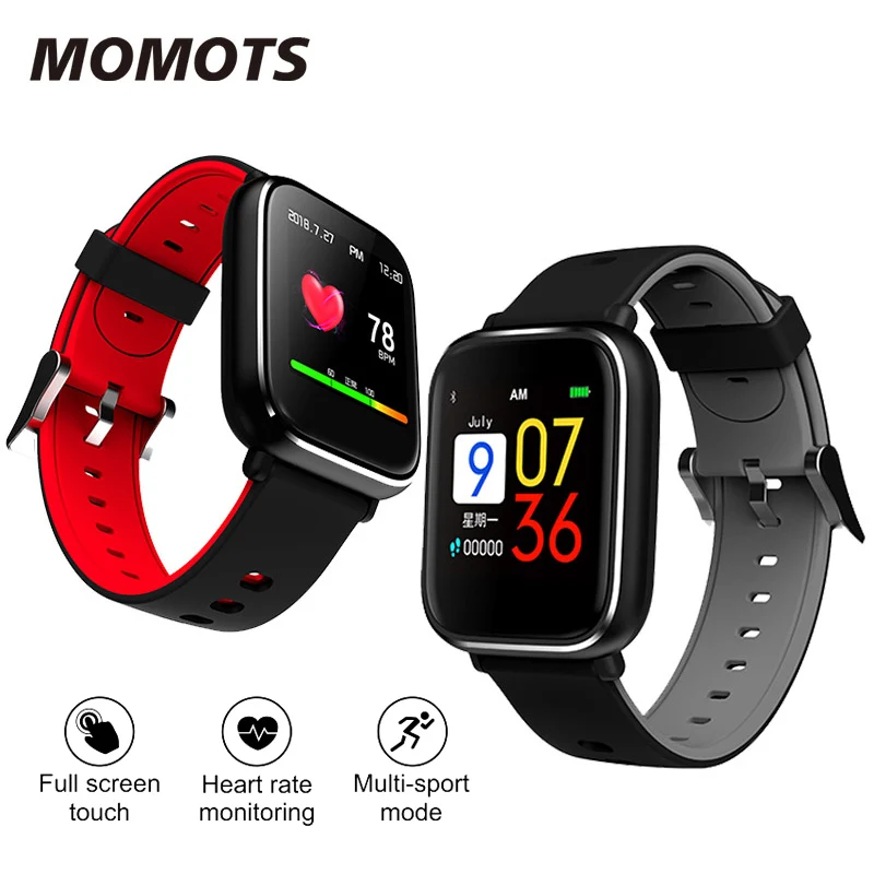 MOMOTS Q58S полностью умные часы с сенсорным экраном монитор сердечного ритма фитнес-трекер Водонепроницаемый женский мужской спортивный браслет длительный режим ожидания