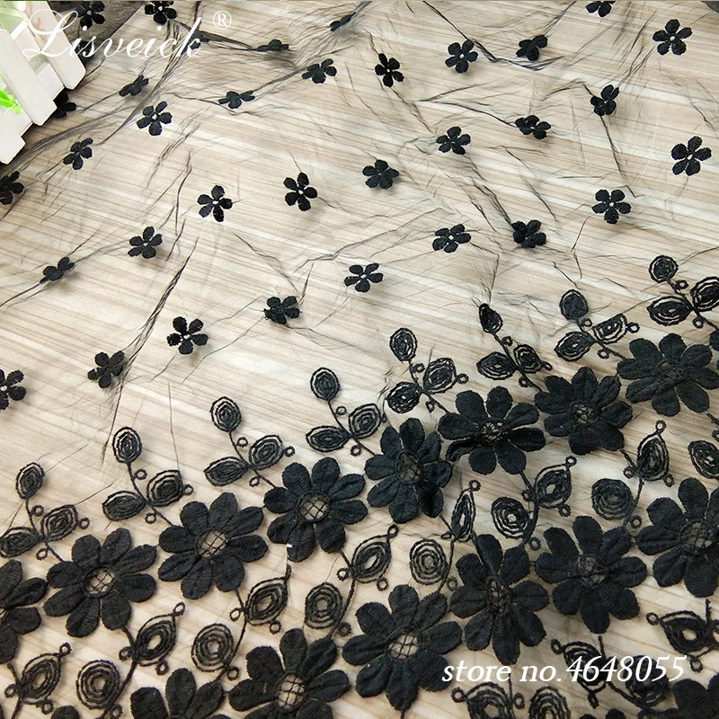 

1yard soluble cotton thread embroidery flower milk silk organza tulle lace fabric DIY wedding dress skirt Clothes accessories
