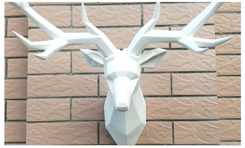 Супер большие аксессуары для домашнего декора, 3D статуя оленя, статуэтка животного, украшение на стену, скульптура 70x50 см, орнамент, свадебные украшения