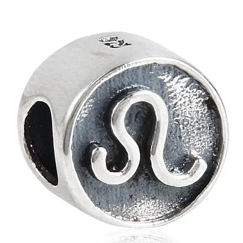 Leo Zodiac Sign Choruslove, Знак зодиака, шарм, подлинный 925 пробы, серебряный, с горлом, подходит для Пандоры, амулеты, религиозная серия, браслет, сделай сам, ювелирное изделие - Цвет: Leo Zodiac Sign