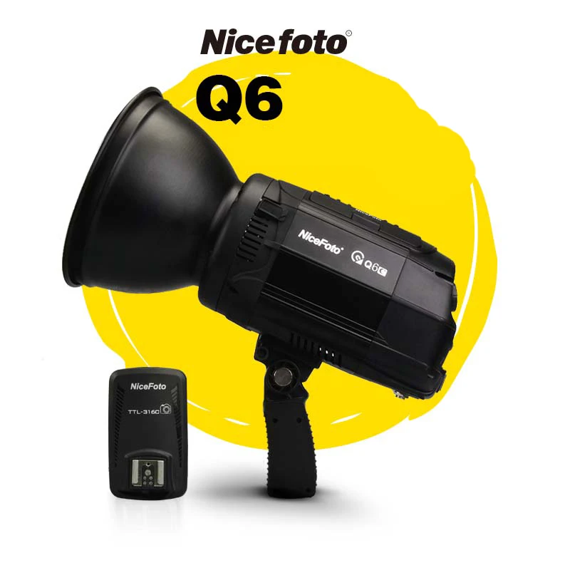 

NiceFoto HS Q6C 600W HSS 1/8000S Studio Flash Outdoor Flash High Speed Speedlite with Transmitter for Canon Camera