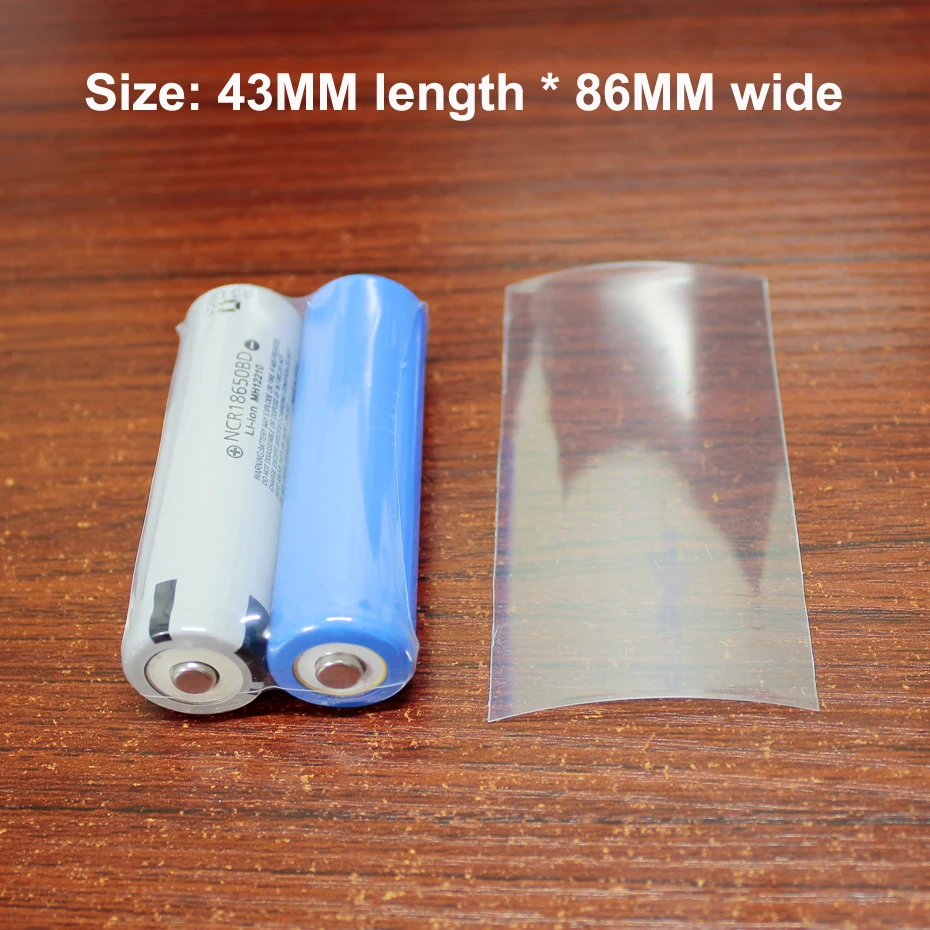 100 шт./лот прозрачная пленка ПВХ для усадки на литий-ионные аккумуляторы 18650, термоусадочная трубка для упаковки и изоляции.