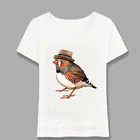 Новая летняя футболка с принтом зебры и Финча, хипстерская женская футболка, новые дизайнерские топы с птицами, Модные женские повседневные футболки в стиле Харадзюку