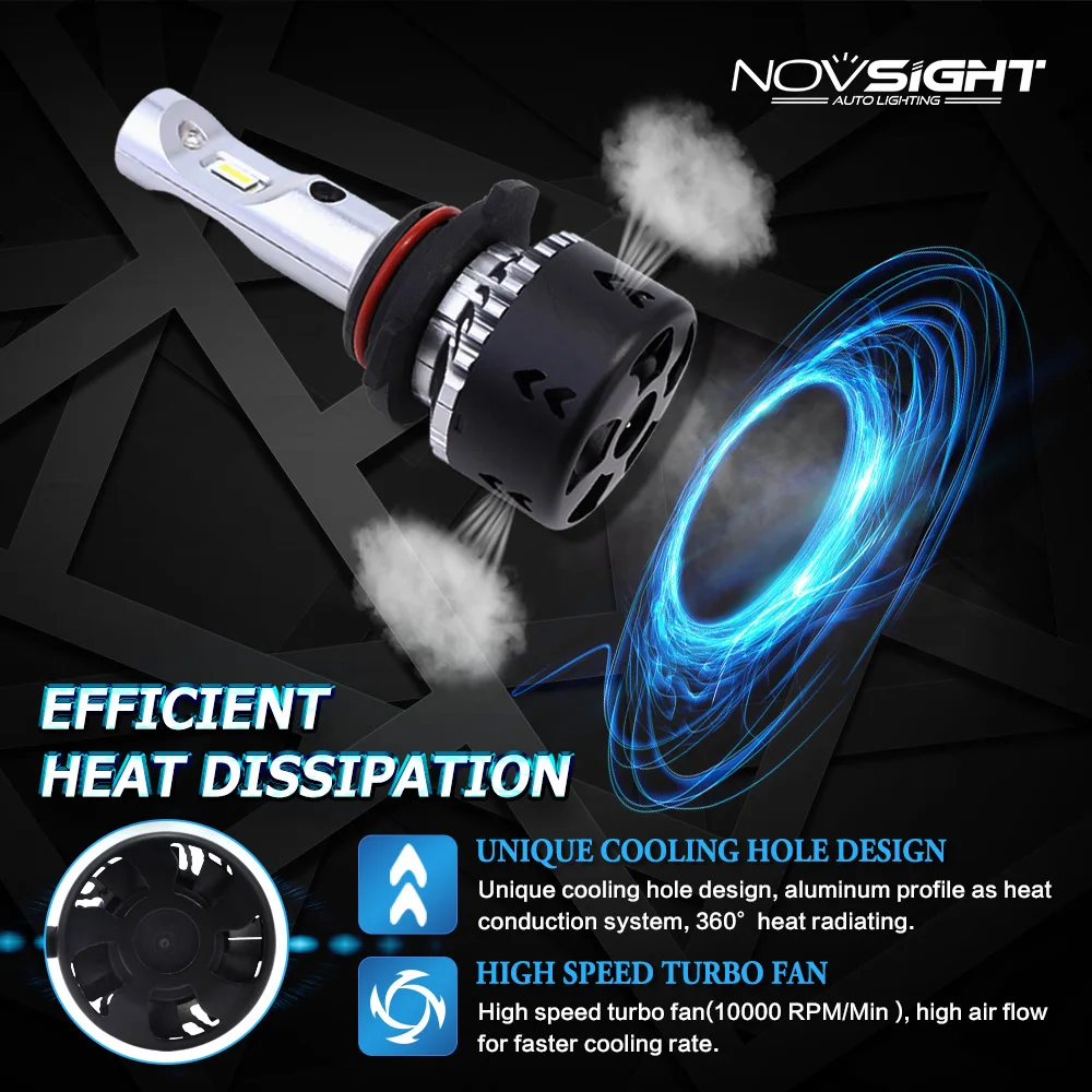 Novsight H7 Светодиодные Фары H4 H11 Hb3 9005 Hb4 9006 10000lm Автомобильные фары 6000K CSP светодиодные