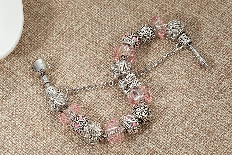 Новое поступление серебряные браслеты Пандора с бабочкой и для женщин розовыми