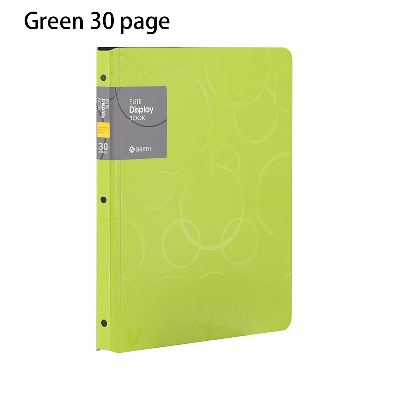 green 30page 240*310 мм A4 профессиональная папка для документов 30 40 60 80 страниц папка для презентаций дисплей книга офис бизнес органайзер для документов - Цвет: green 30page