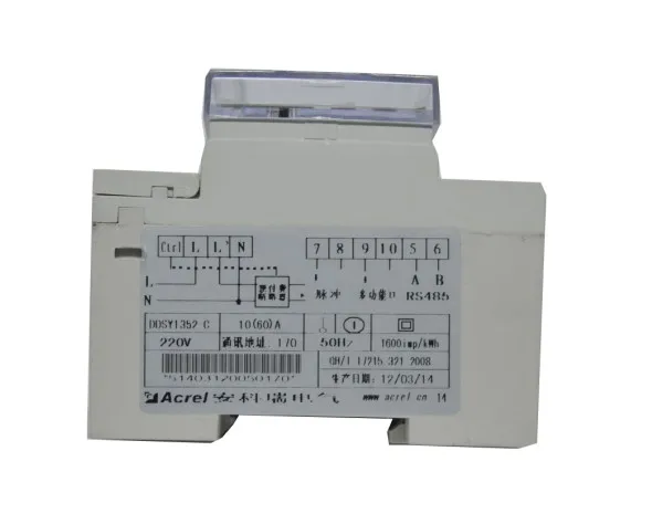 Acrel DDSY1352-NK Single Phase DIN Rail Mounting Energy Meter LCD Display Dedicated To Prepay System Relay Inside | Инструменты