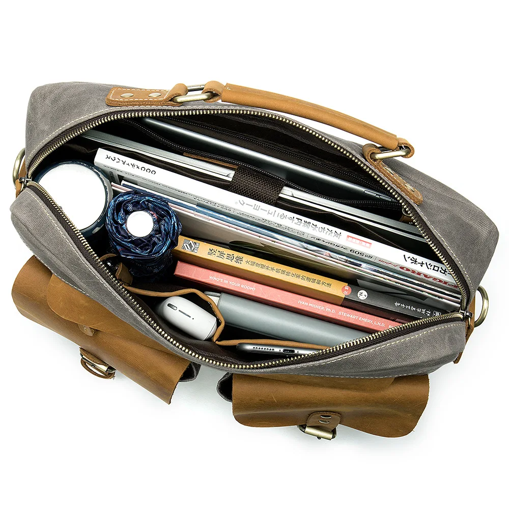 Новое поступление повседневный Винтажный Мужской портфель из парусины и