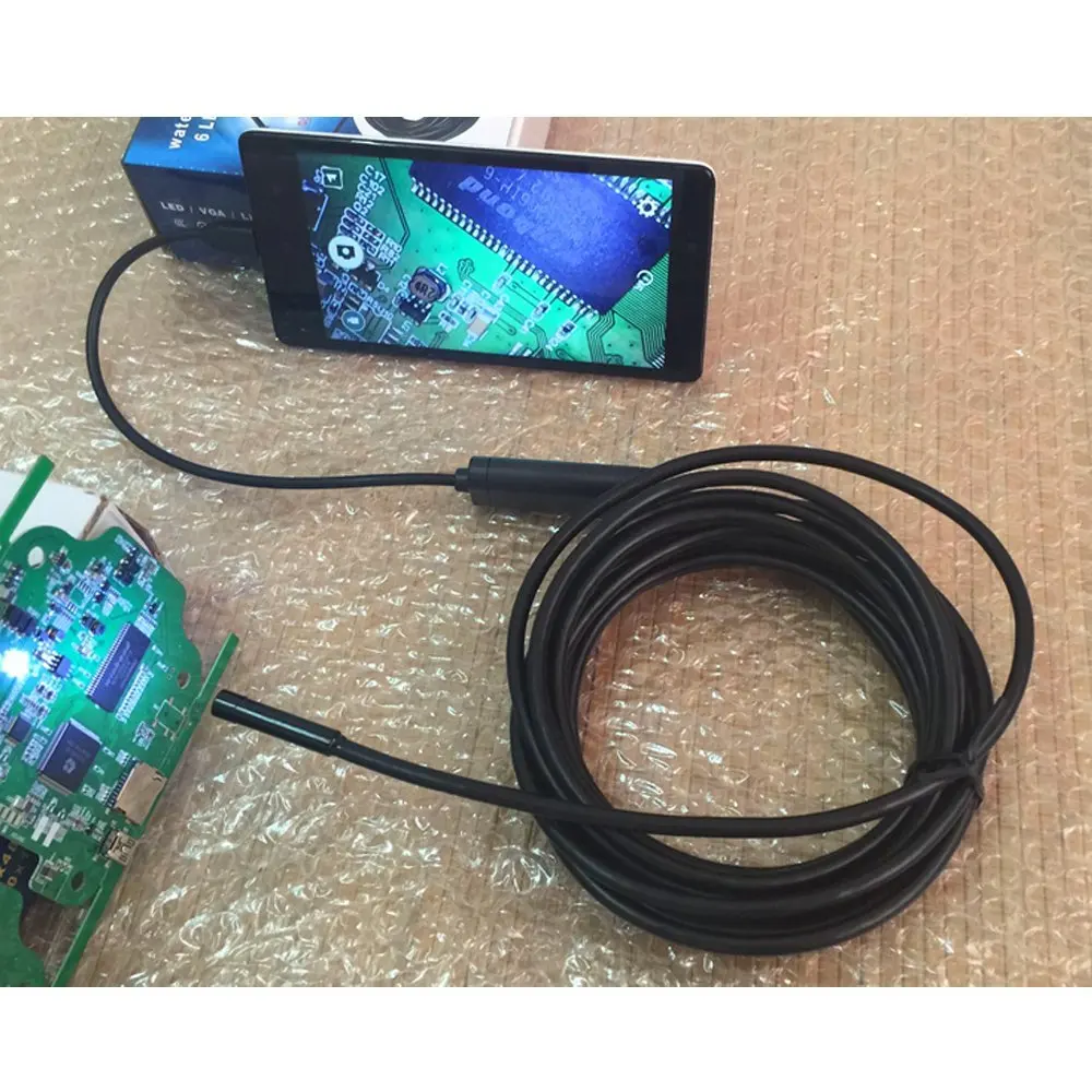 Protmex Android эндоскоп Бороскоп, 1,3 миллионов Пиксели USB 5,5 мм осмотра на змеевидной трубке Камера с 6 светодиодный, IP67 Водонепроницаемый