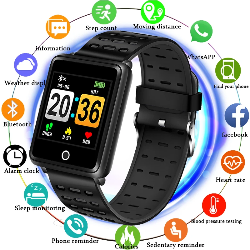 BANGWEI модные часы Smart Watch светодиодный Цвет Экран мужчин Фитнес трекер сердечного