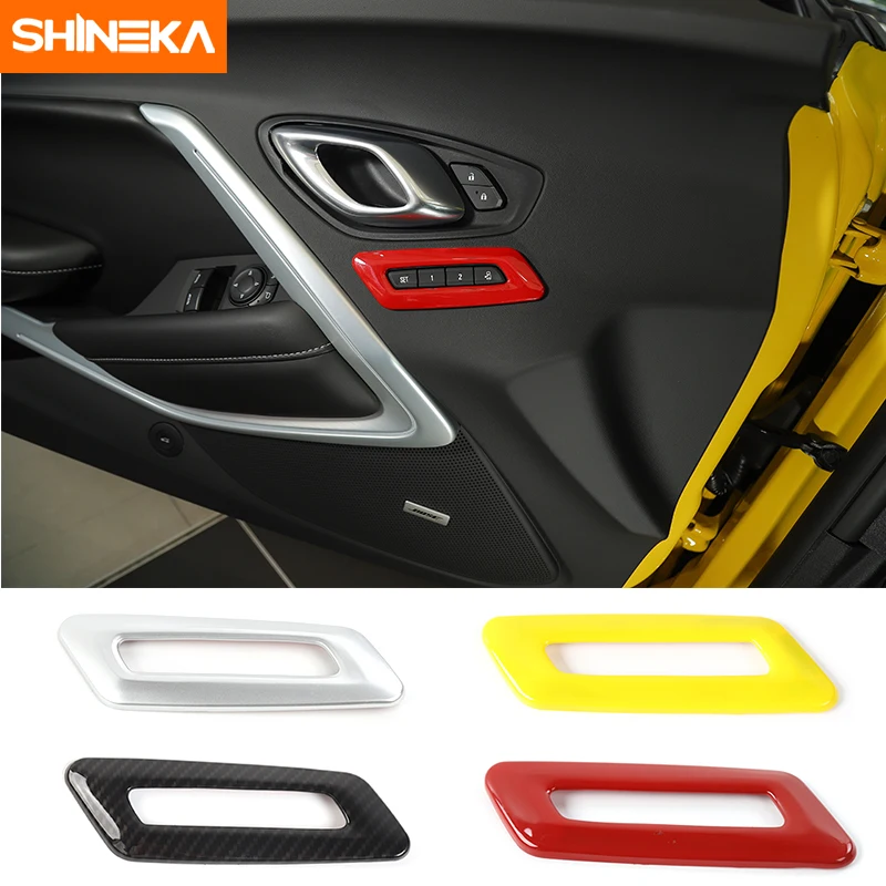 

SHINEKA Car Interior Decoration Kits Memory Seat Controls Switches Cover Bezel Panel Frame for 6th Gen Chevy Camaro 2017+