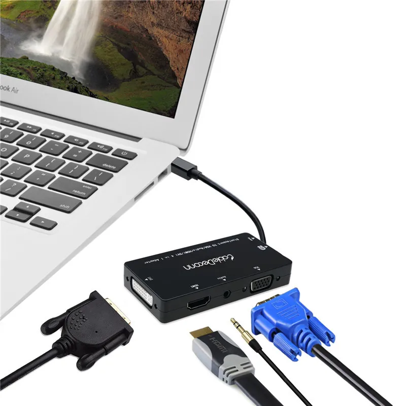 Mini Display Port 4 в 1 для VGA/HDMI/DVI/аудио с адаптером Micro USB Apple iMac/ноутбука Microsoft Sufacepro 2 3 |