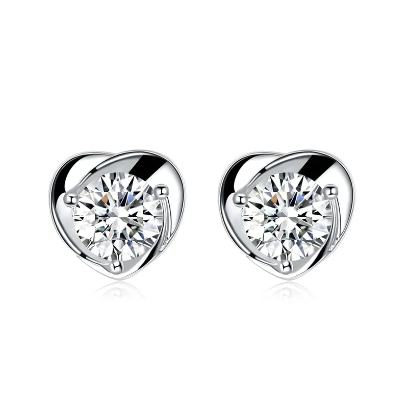 Сердце Форма австрийской красный фиолетовый белый кристалл любовника Серьги